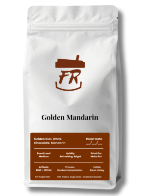 Five Roam Coffee Golden Mandarin coffee with kiwi and citrus notes.