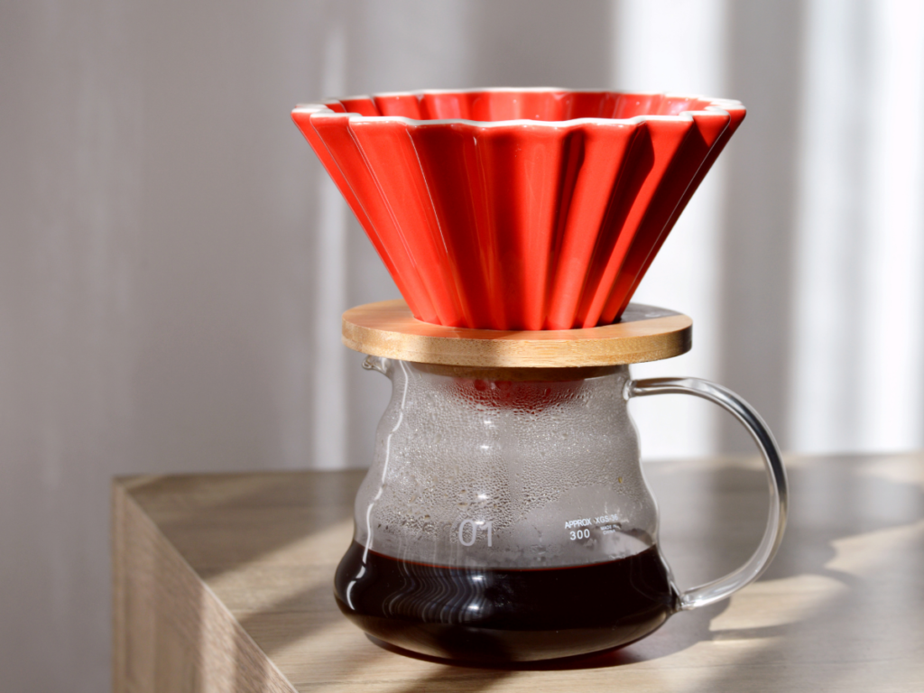 a V60 Pour Over Coffee Brew method is shown in the image by five roam coffee brew help guide