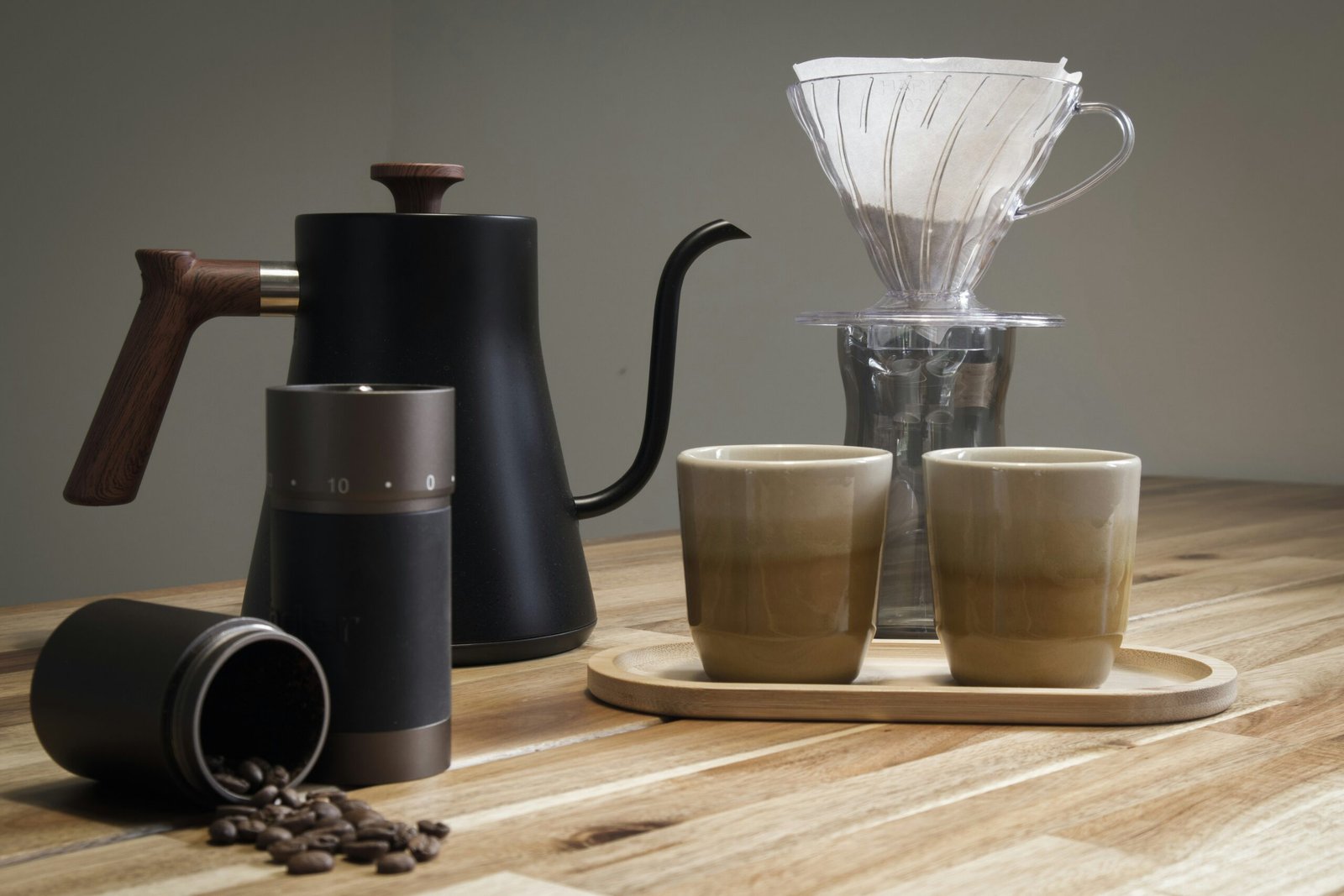 Pour‑Over coffee brewing with V60 side angle